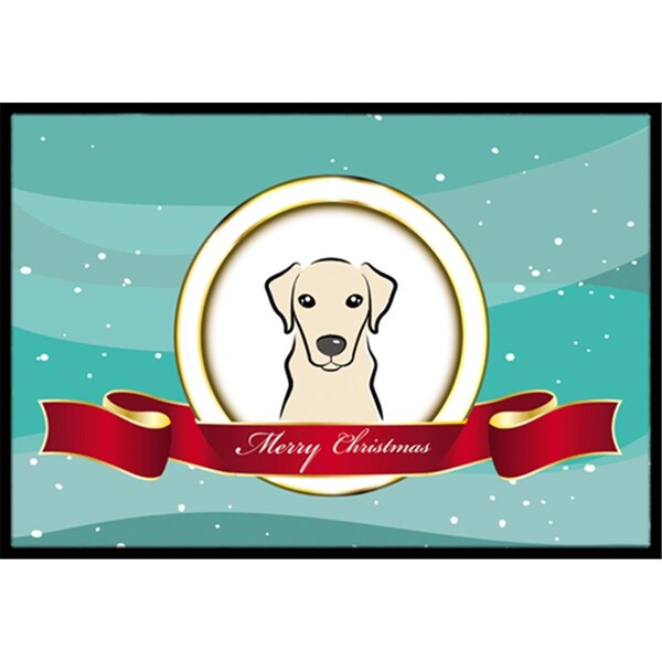 Carolines Treasures Yellow Labrador Merry Christmas Indoor and Outdoor Mat- 18 x 27 in. BB1532MAT - main